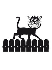 Katze Zaun klettern witzig