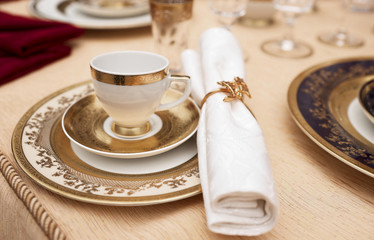 Set of fine bone porcelain dishware