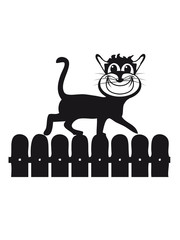 Katze Zaun klettern witzig