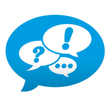 Etiqueta tipo app azul comentario simbolo red social