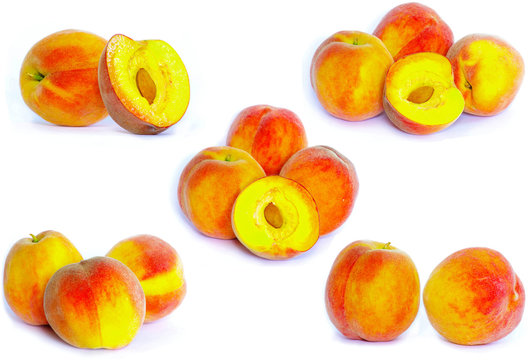 peaches on  white