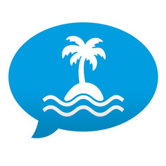 Fototapeta na wymiar Etiqueta tipo app azul comentario simbolo isla
