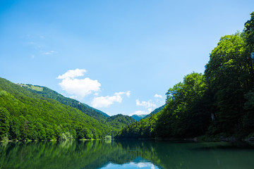 Beautiful landscape with turquoise lake