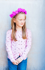 Outdoor portrait of adorable little girl