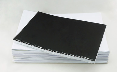 Blank book cover black and document