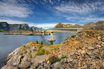 Norwegia , Lofoty,  krajobraz wiejski