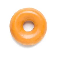 Zelfklevend Fotobehang Geglazuurde Donut op Wit © mtsaride