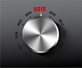 Vector 2015 New Year card with chrome knob