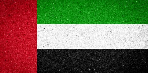 United Arab Emirates flag on paper background