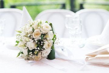 wedding bouquet on a table