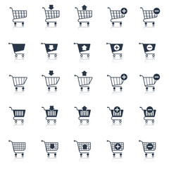 Shopping cart icons black