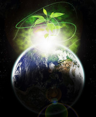 New Ecologic era rising with flare-Elements of this image furnis