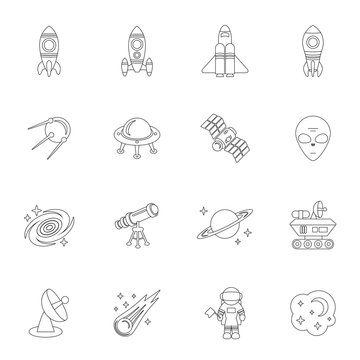 Space icons outline