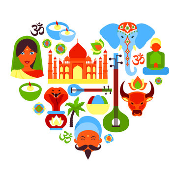India symbols heart