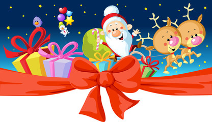 christmas design - Santa rides in a sleigh