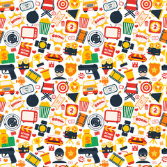 Action movie seamless pattern