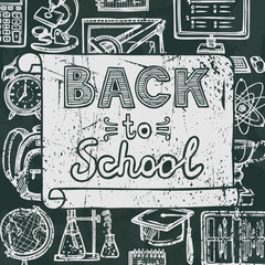 Back to school blackboard poster