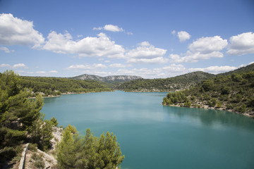 lake near sainte victoire in provence