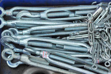 Fototapeta premium set of real used stainless spanners
