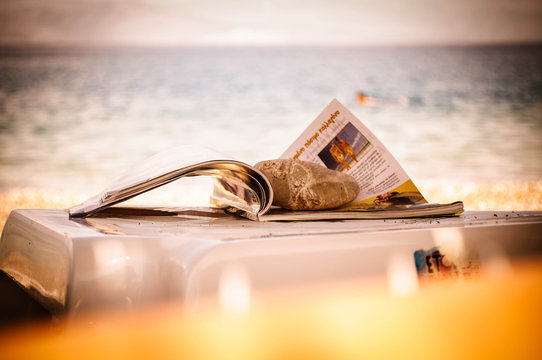 Magazine on a beach