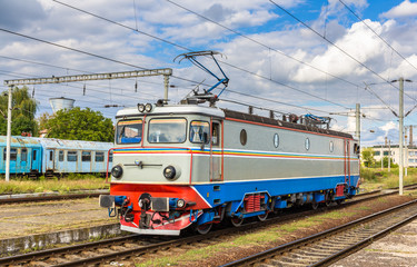 Fototapeta na wymiar Locomotive in Cluj-Napoca station, Romania