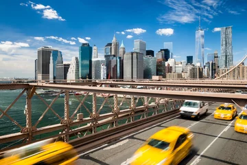Vlies Fototapete New York TAXI Gruppe verschwommener typischer gelber New Yorker Taxis