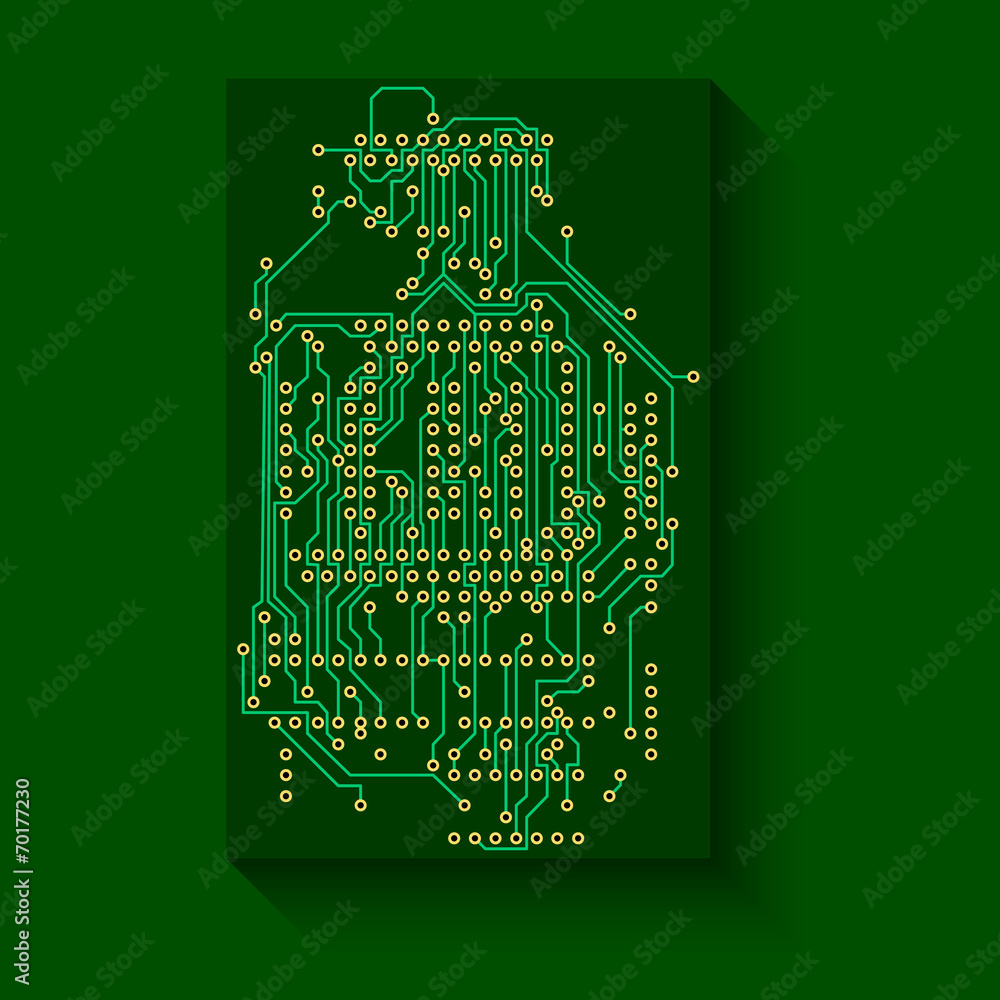 Poster microchip background, electronics circuit, eps10 vector