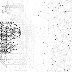 Molecule structure, gray background for communication, vector