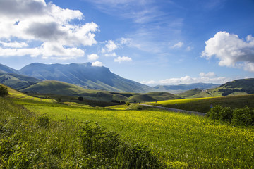 Fototapeta premium Landscape of the plain of Castelluccio, in Italy