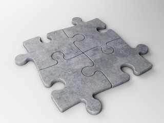 Fototapeta premium four puzzle pieces with clipping path