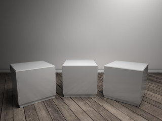 white pedestals to place product