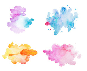 Abstract watercolor aquarelle hand drawn colorful drop splatter