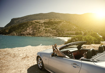 car; women;