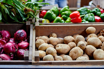 Mix of vegetables at the market for sale