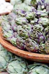 Fresh artichokes harvest