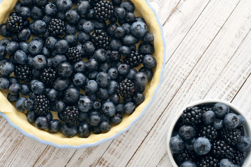 Pie with blueberries
