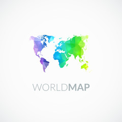 Fototapeta na wymiar World map of rainbow color