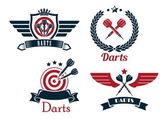 Darts emblems set