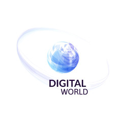 Digital earth concept symbol