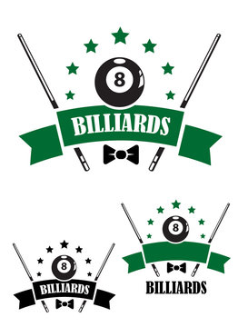 Retro style emblem of snooker