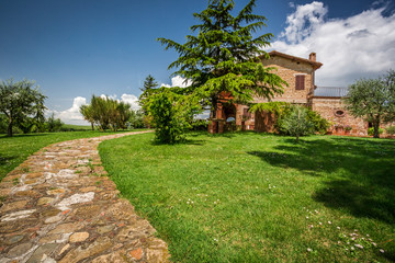 Stone road to the country house