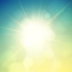 Fototapeta premium Summer background, summer sun with lens flare