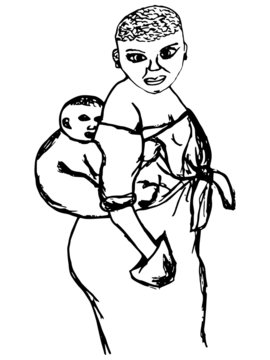 woman with a child