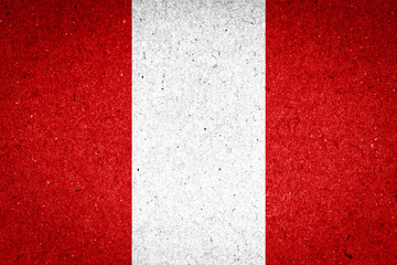 Peru flag on paper background