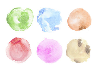Abstract colorful watercolor aquarelle hand drawn art paint