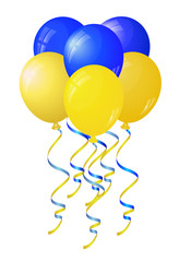 Glossy yellow and blue balloons stylized flag of Ukraine.