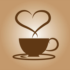 Coffee cup of love. vector illustration