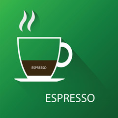 Type of coffee espresso coffee. Vector illustration