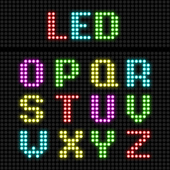 Fototapeta na wymiar LED display alphabet