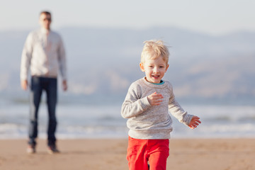 family at californian beach
